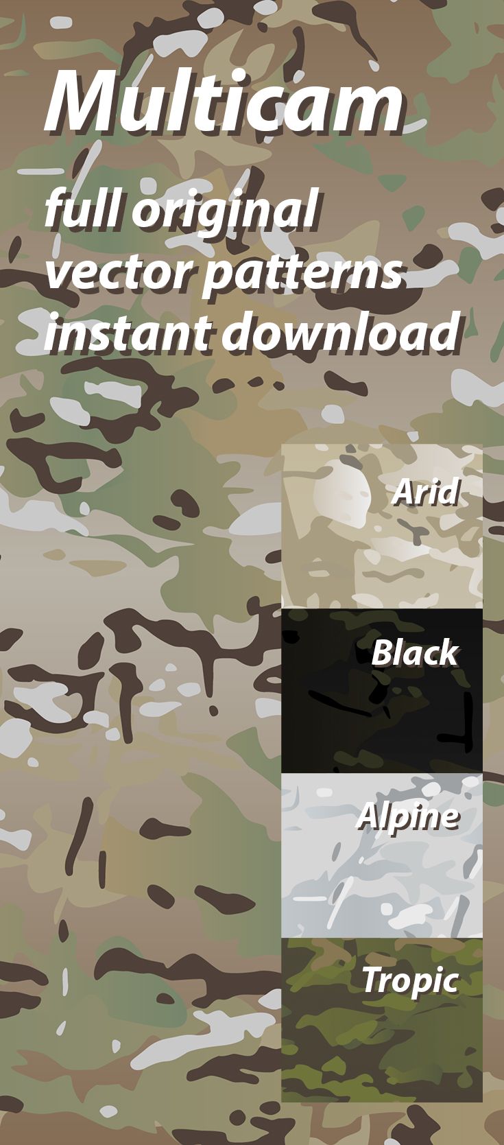 735x1669 Original Multicam Vector Camouflage Pattern For Printing, Scorpion