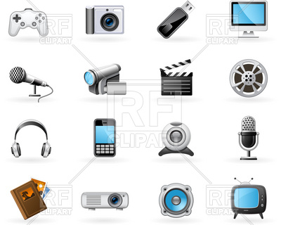 400x320 Multimedia Icon Set Vector Image Vector Artwork Of Technology