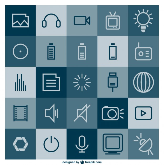 624x626 Multimedia Icons Vector Free Download