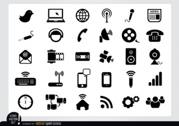 626x439 Multimedia Icons Vector Pack Vector Free Download