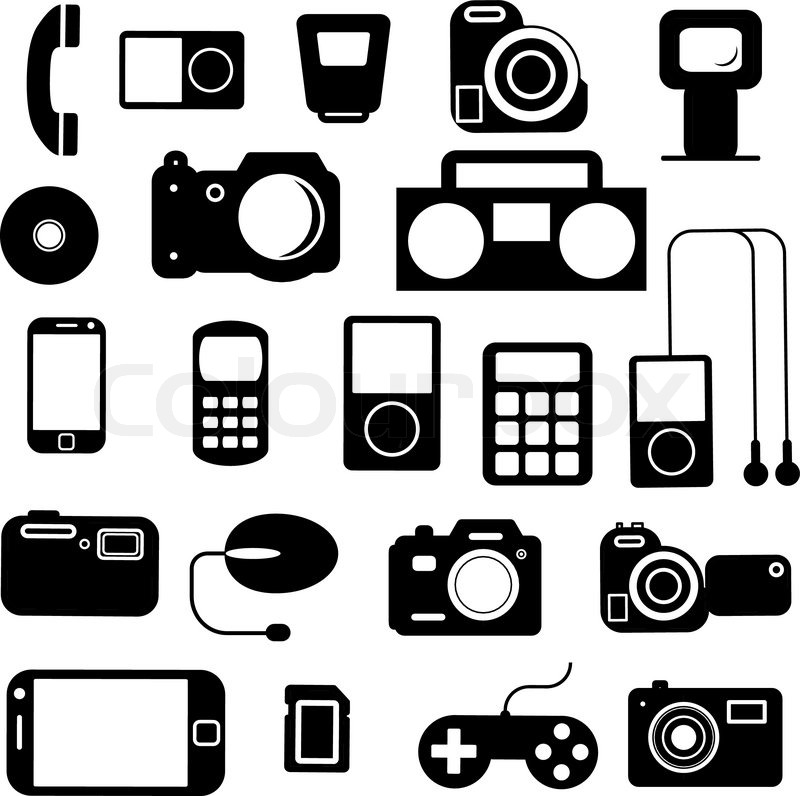 800x796 Pricollection Flat Icons. Multimedia Symbols. Vector Illustration