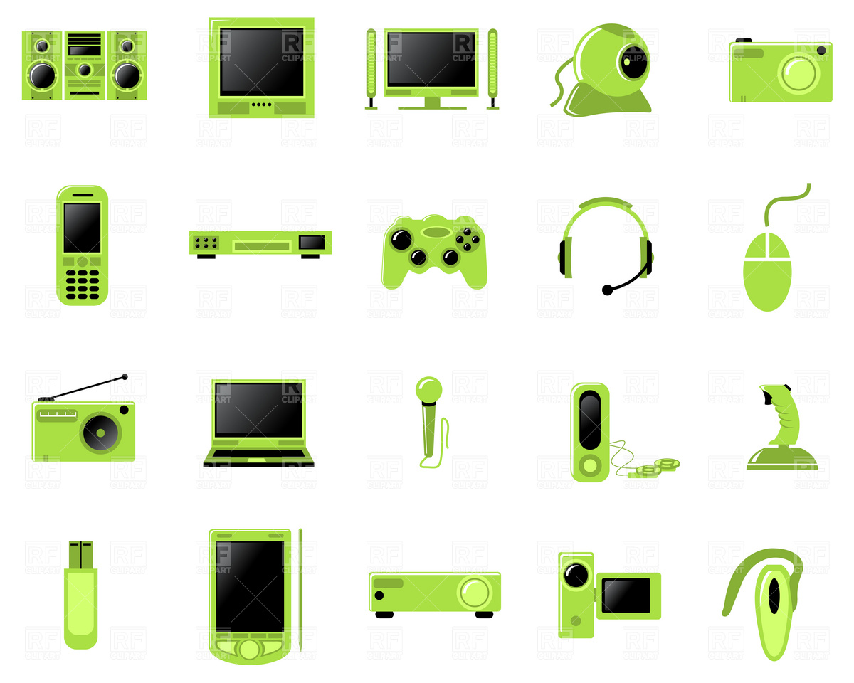 1200x960 Electronics And Multimedia Icons Vector Image Vector Artwork Of