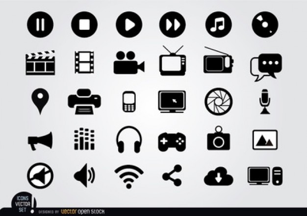 626x442 Flat Icon Pack For Multimedia Vector Free Download