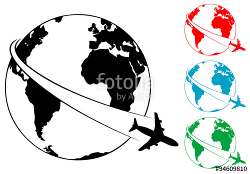 500x348 Pictograma Vuelta Al Mundo Varios Colores Stock Image And Royalty