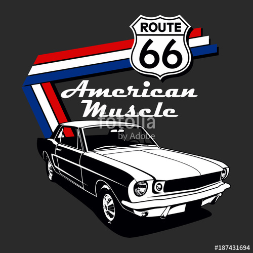 500x500 American Muscle Car Vector Graphic Design Stock Image And Royalty