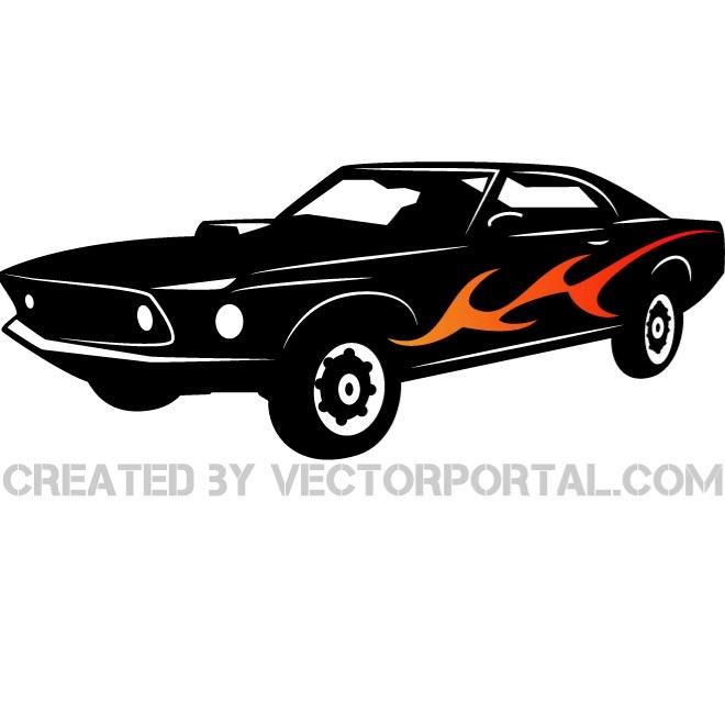 660x660 American Muscle Car Vector Illustration. Vehicles Free Vectors