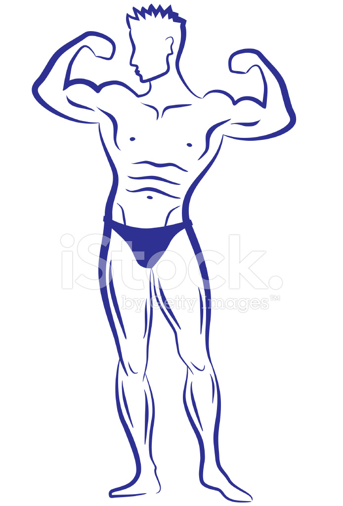 694x1024 Muscle Man, Vector Stock Vector