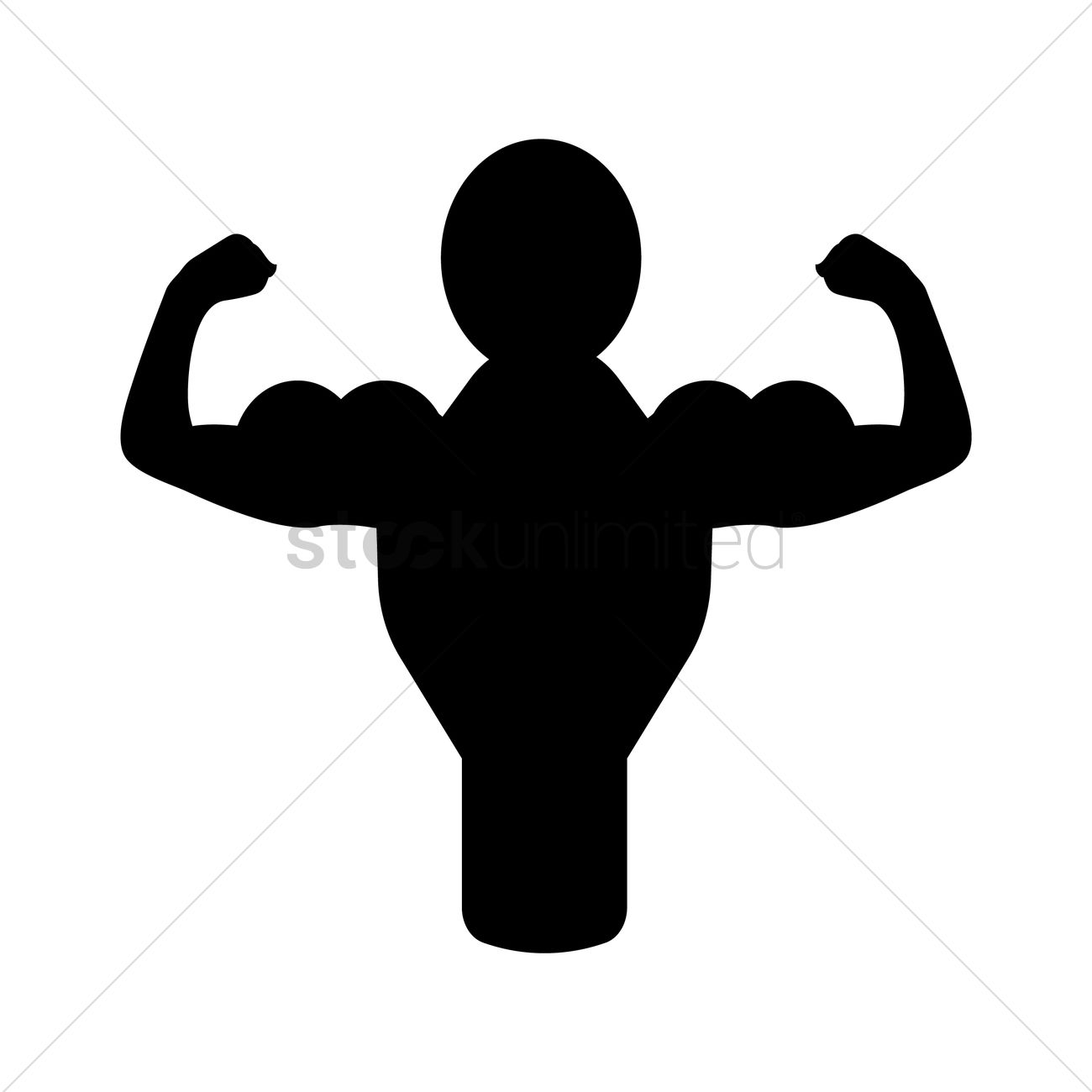 1300x1300 Muscle Man Silhouette Vector Image