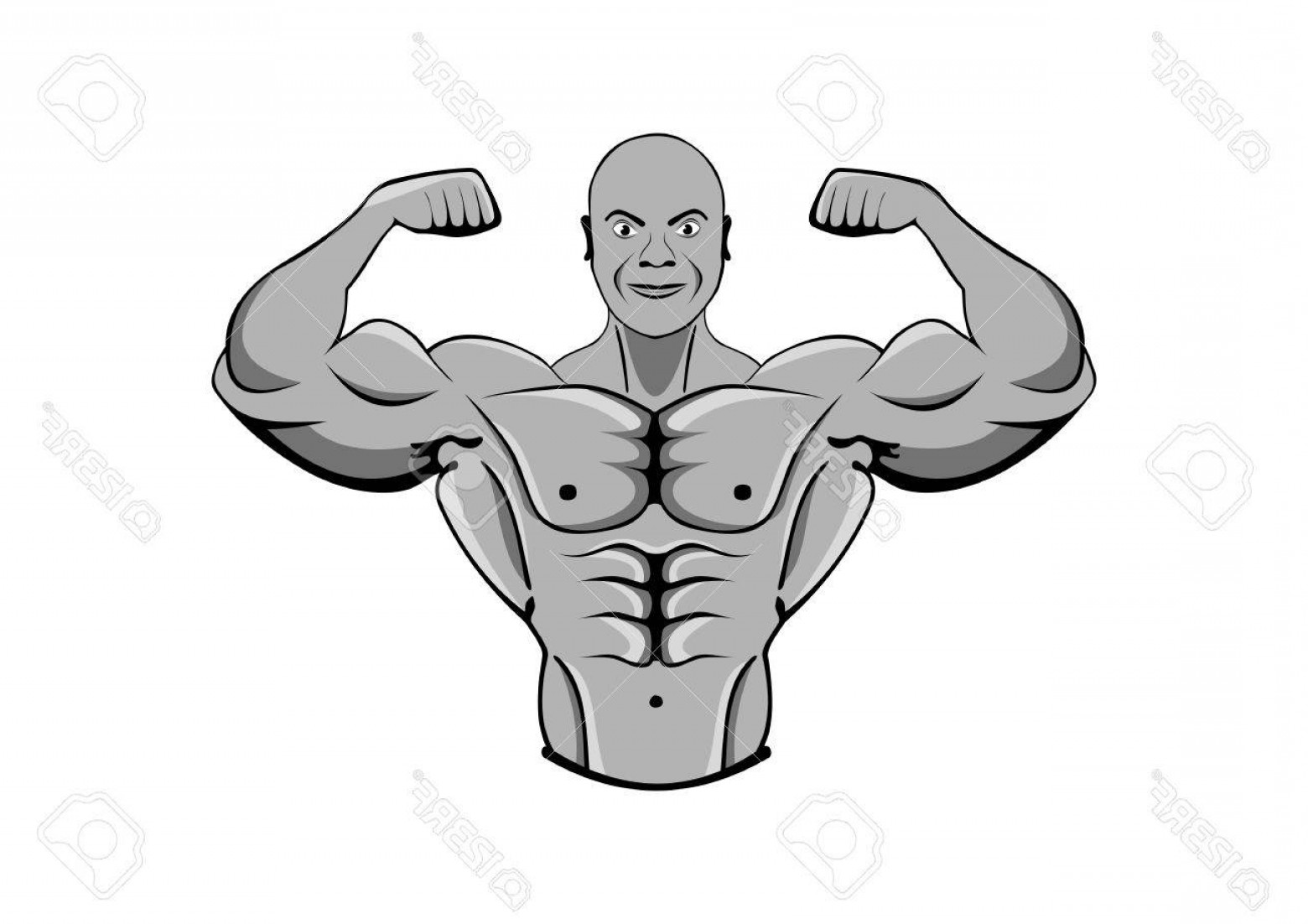1560x1102 Photostock Vector Bodybuilder Strong Muscular Man Athlete Or