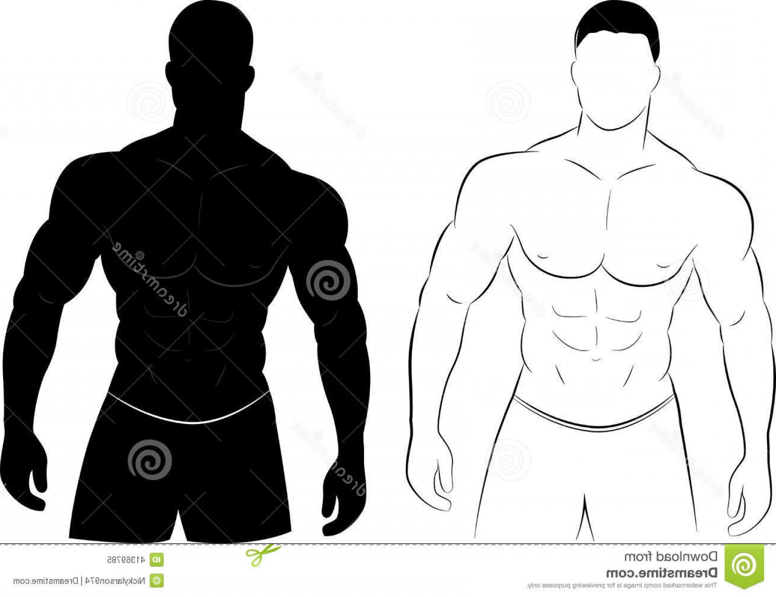 1560x1201 Stock Illustration Muscle Man Silhouette Vector Illustration