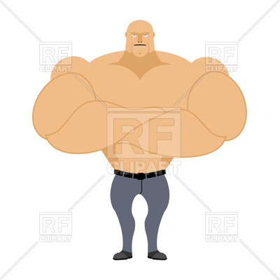 400x400 Strong Man, Muscleman On White Background, Bodybuilder With Big