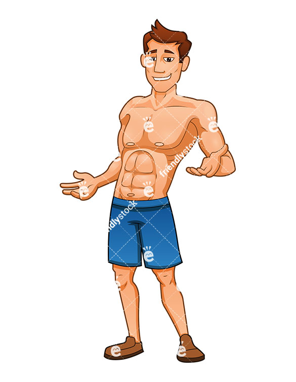 585x755 Confident Muscular Man Showing Off His Muscles