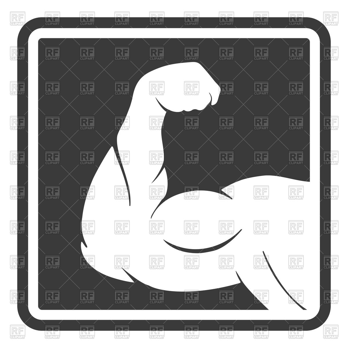 1200x1200 Power Male Muscle Arm Silhouette Icon Vector Image Vector