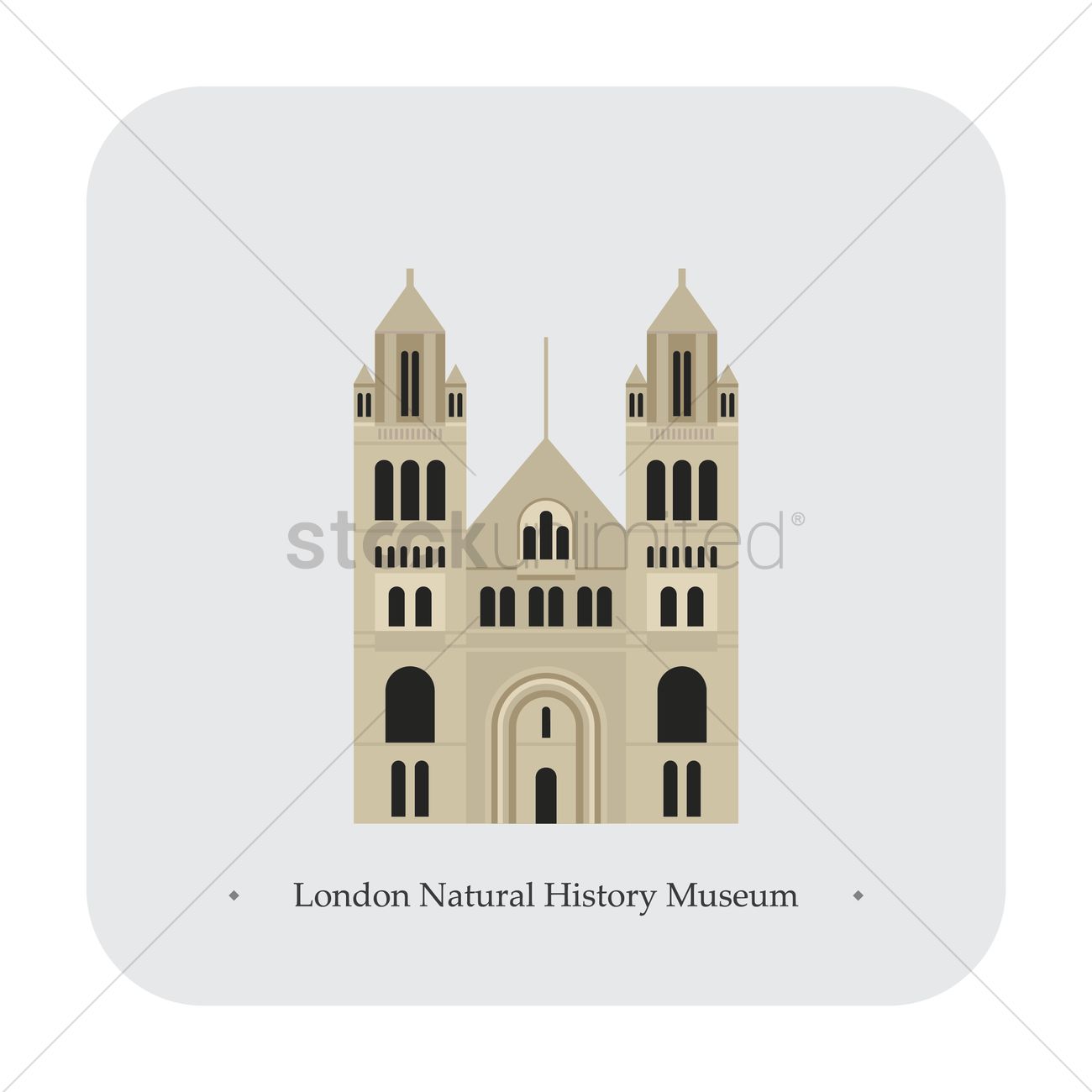 1300x1300 London Natural History Museum Vector Image