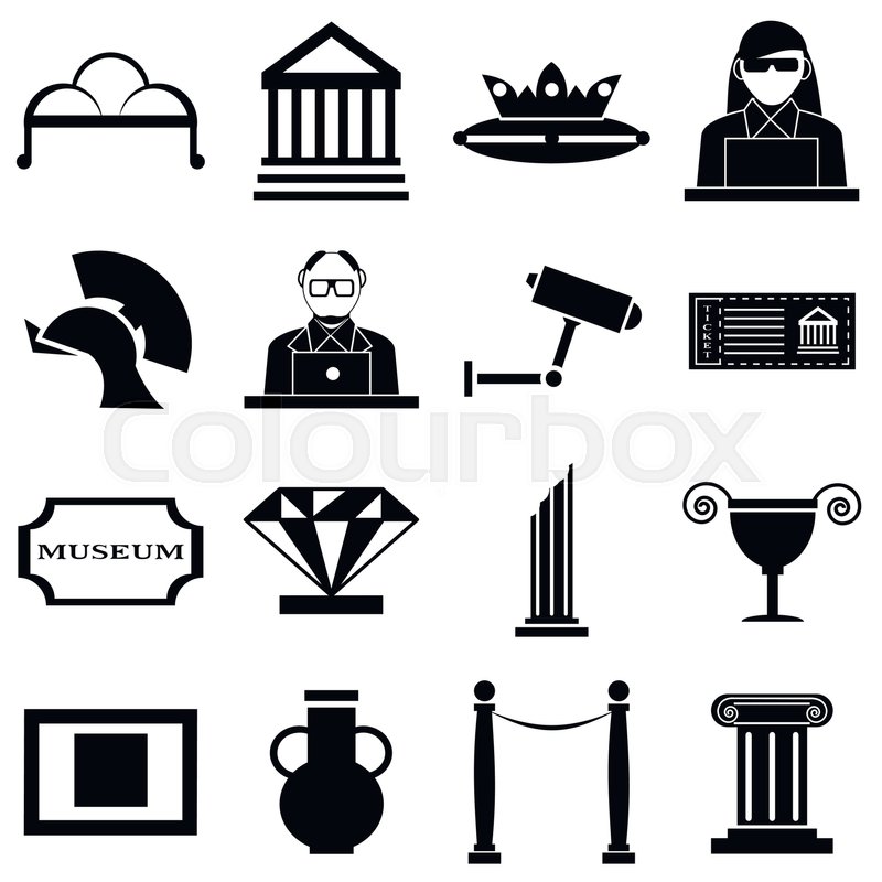 800x800 Museum Icons Set. Simple Illustration Of 16 Museum Vector Icons