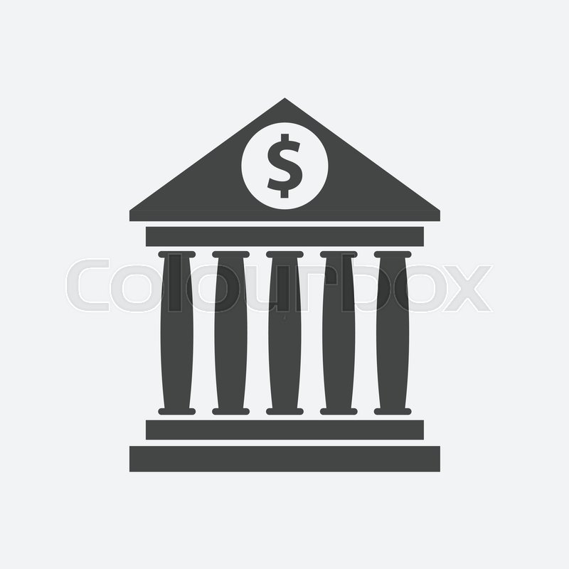 800x800 Bank Building Icon With Dollar Sign In Flat Style. Museum Vector