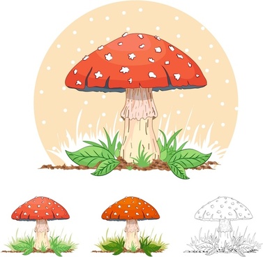 377x368 Mushrooms Vector Free Vector Download (222 Free Vector) For