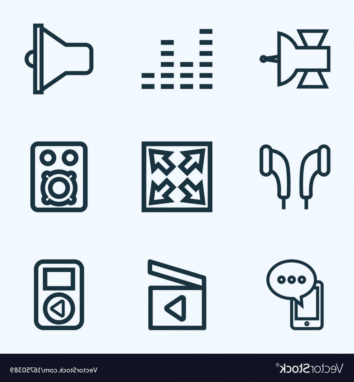 1200x1296 Music Outline Icons Set Collection Of Equalizer Vector Arenawp