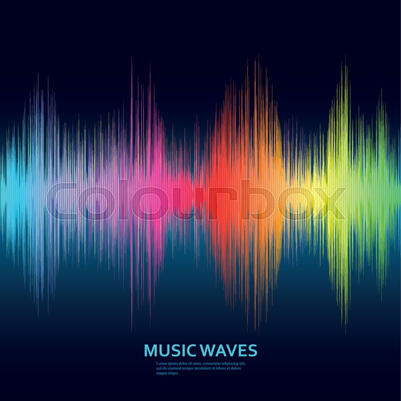 800x799 Music Waves Background. Rainbow Sound Music Equalizer. Vector