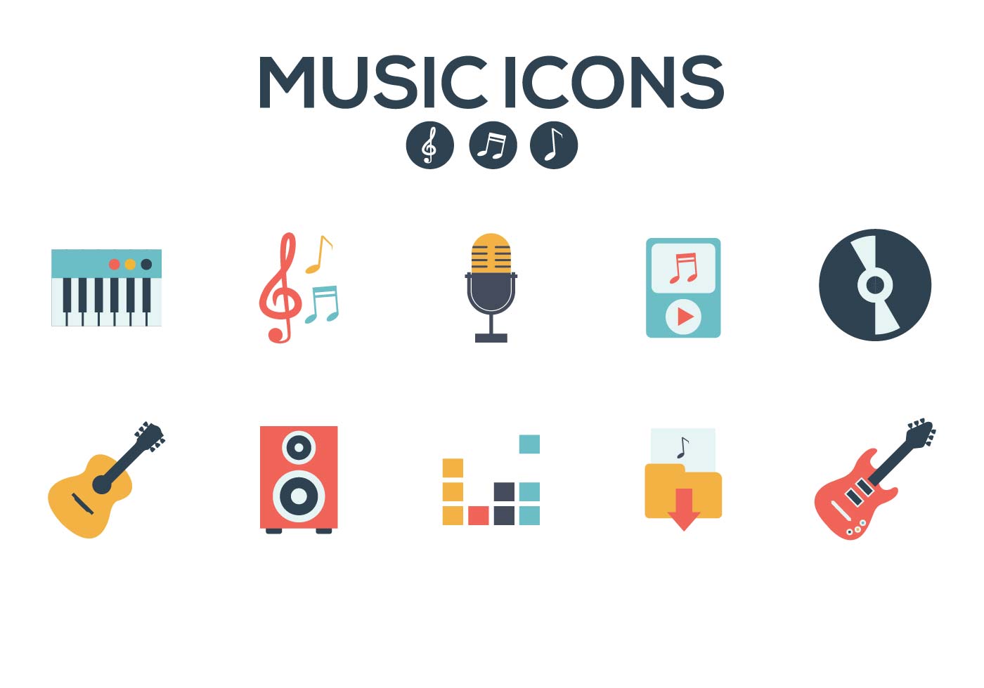 1400x980 Music Icons Vector