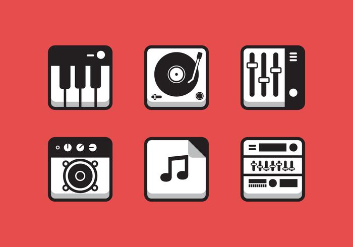 700x490 Vector Music Icon Set