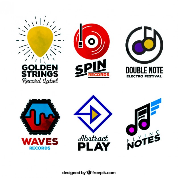 626x626 Colored Music Logos Collection Vector Free Download