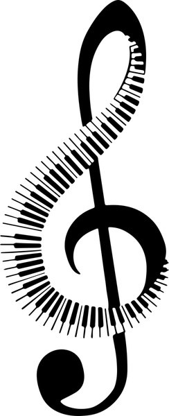244x600 Musical Note Vector Illustration With Black White Keyboard Free