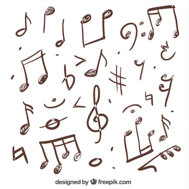 626x626 Variety Of Hand Drawn Musical Notes Vector Free Download