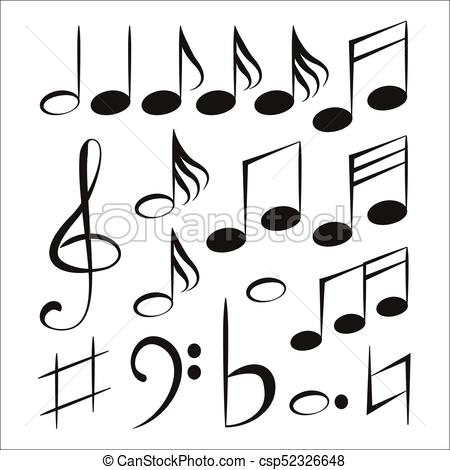 450x470 Vector Musical Notes. Vector Illustration Eps 10.