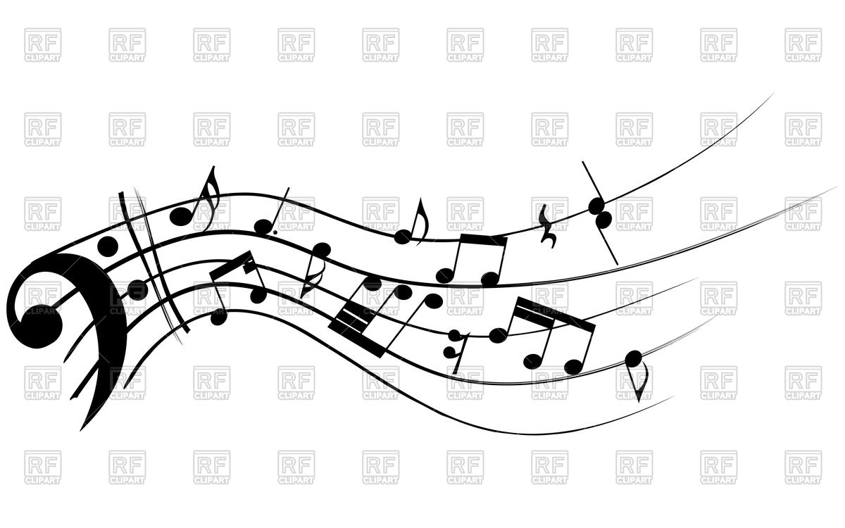 1200x750 Bass Clef With Musical Notes Vector Image Vector Artwork Of