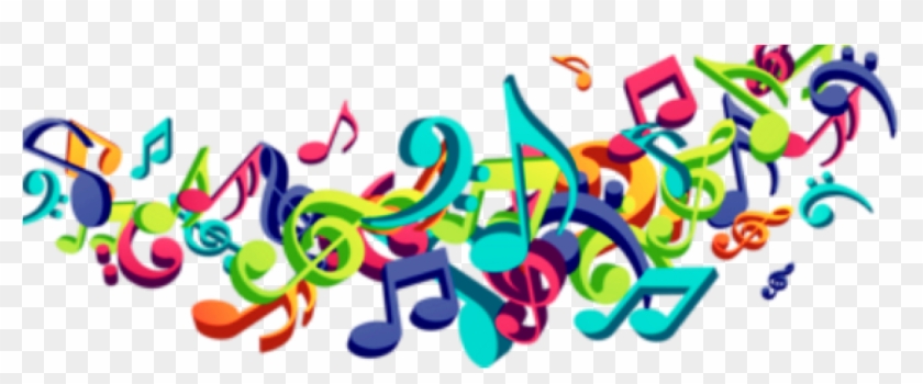 840x350 Colorful Musical Notes Png