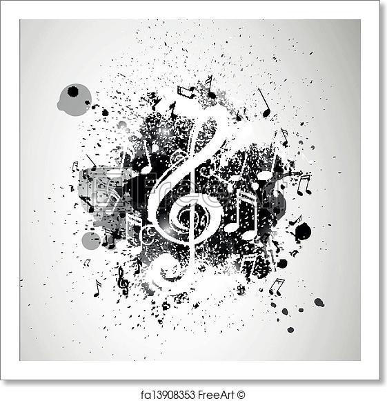 561x581 Free Art Print Of Vector Background With Music Notes. Vector
