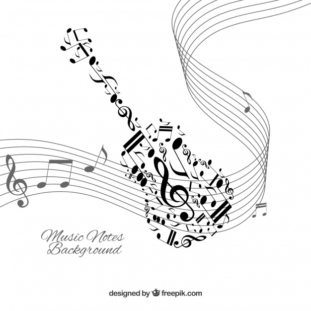626x626 White Background With Black Music Notes Vector Free Download