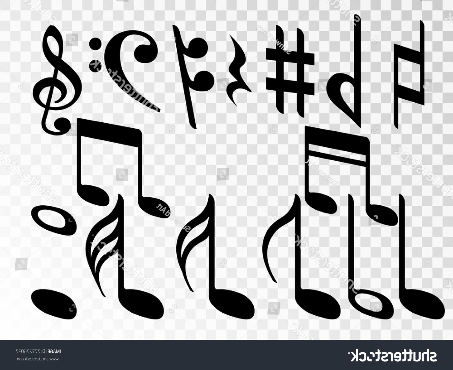 1800x1470 Music Note Icons Vector Set Black Orangiausa