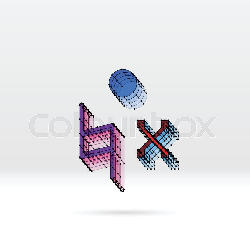800x800 Transparent 3d Music Note With Dotted Wire Scheme Stock Vector