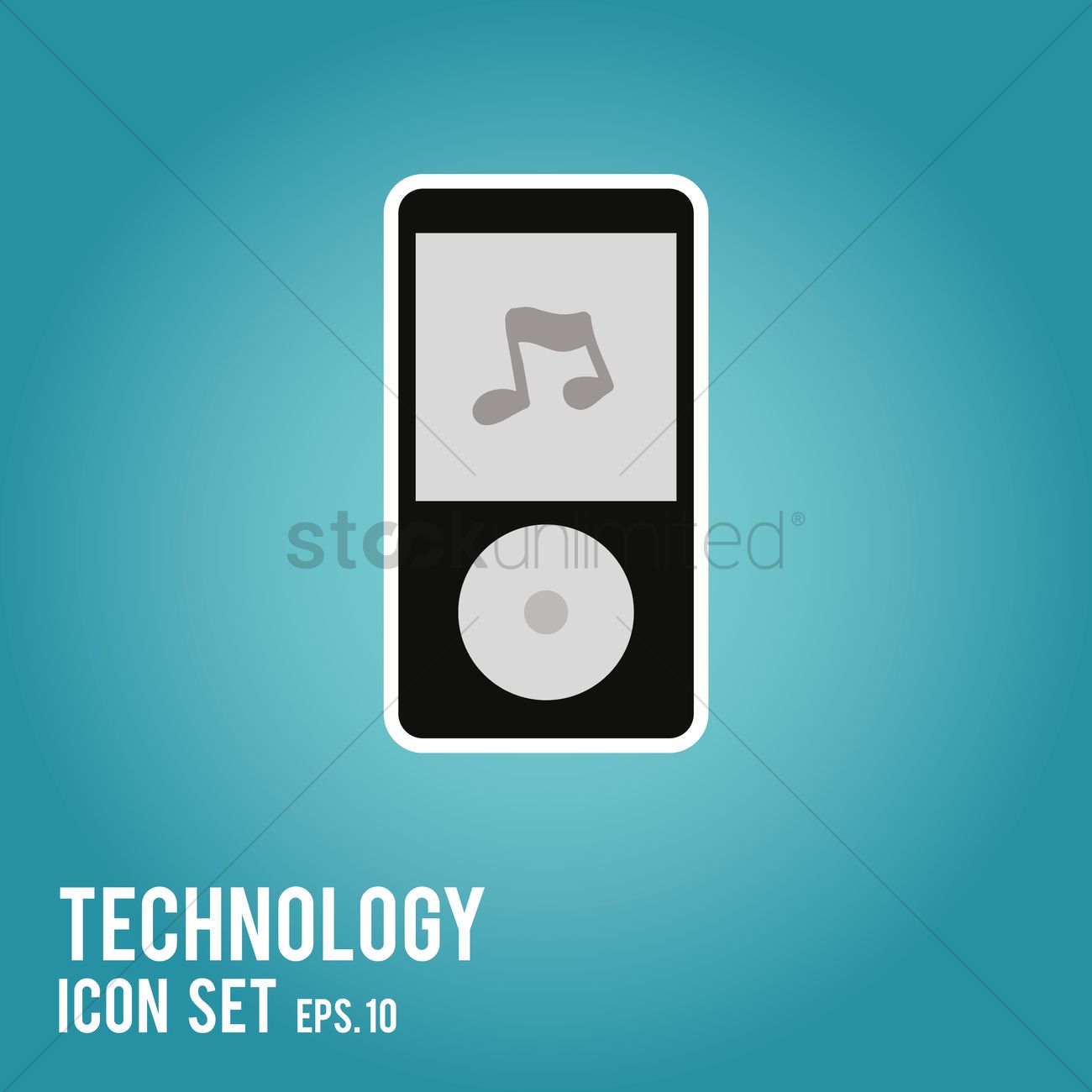 1300x1300 Free Music Player Vector Image