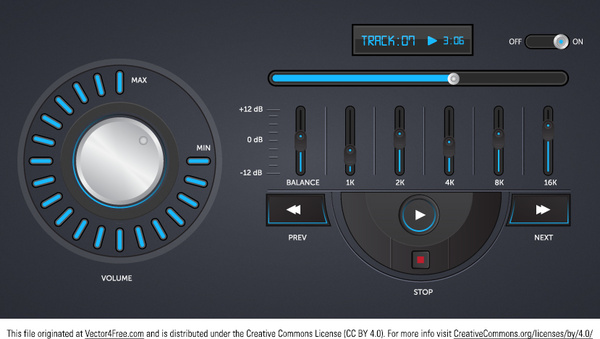600x339 Free Music Player Vector Interface Free Vector In Encapsulated