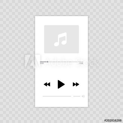 500x500 Media Player. Mobile Music Player Vector Icon Illustration Flat