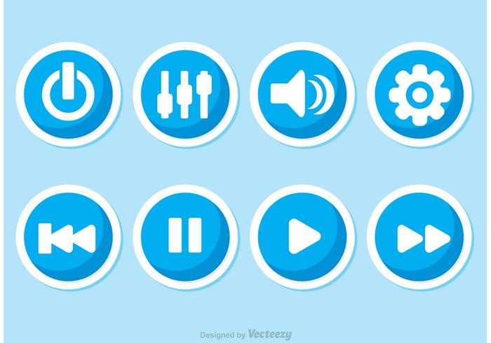 700x490 Music Player Button Vectors