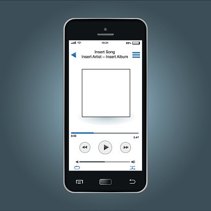 416x416 Smartphone Music Player Vector Illustration Premium Clipart