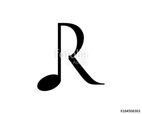 500x400 Simple Note Music Symbol Initial Letter R Vector Stock Image And