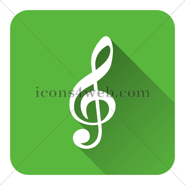 600x600 Sol Key Music Symbol Flat Icon With Long Shadow Vector