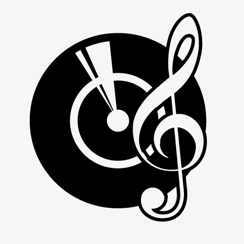 500x500 Vector Black And White Music Symbols Sign, Black Vector, Music