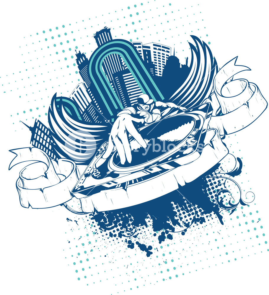 911x1000 Music Vector T Shirt Design With Dj Royalty Free Stock Image