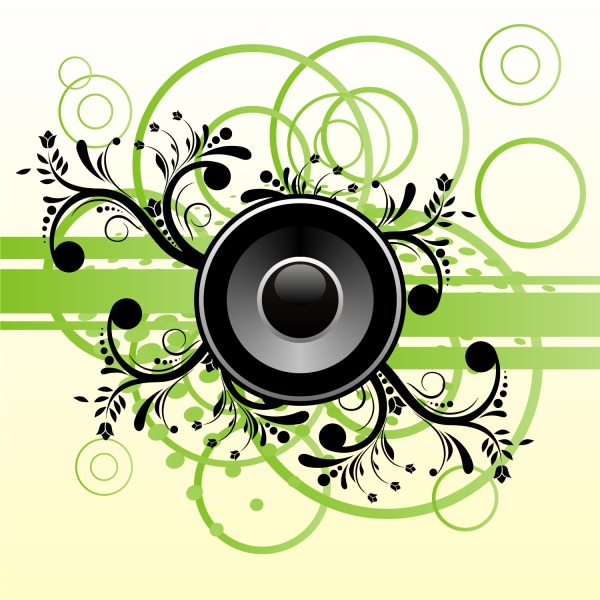 600x600 Free Vectors Free Vector Music Speaker On Green Abstract
