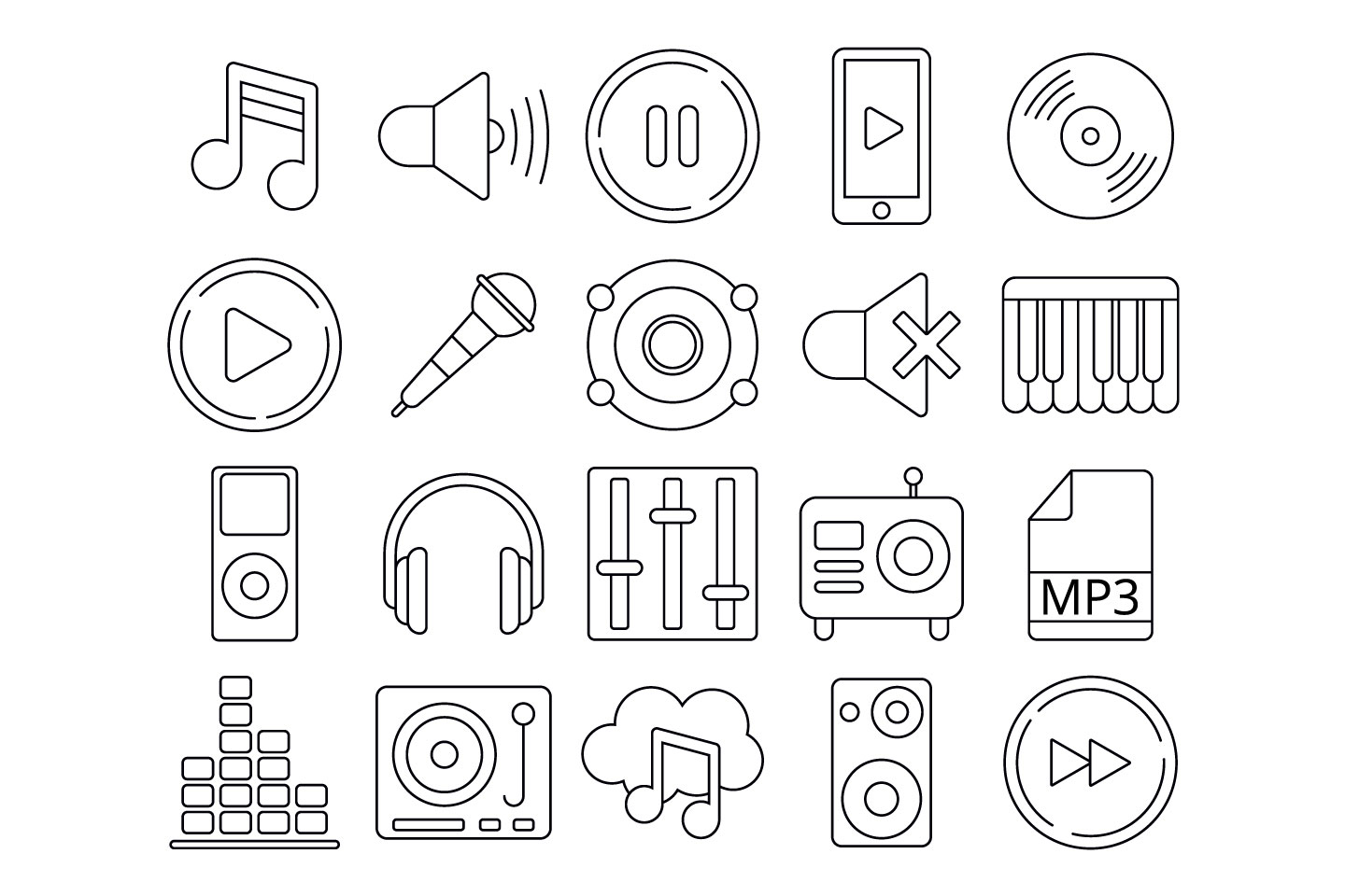 1440x960 Music Vector Free Icon Set