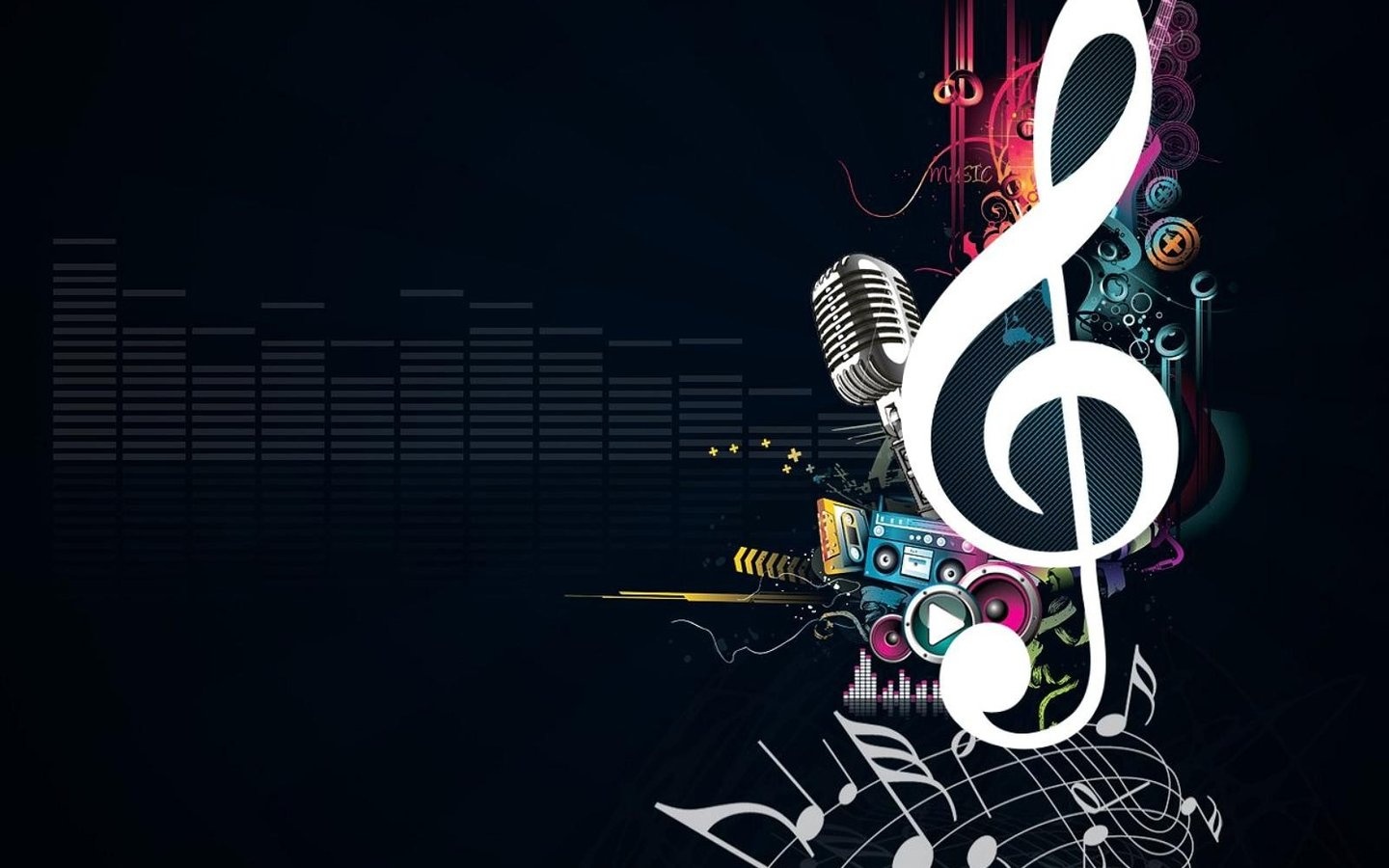 1440x900 Music Vector Art Group With Items