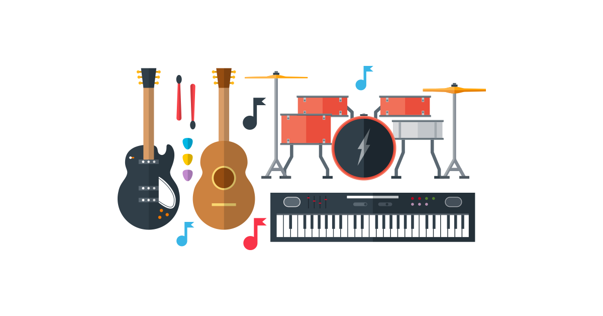 1200x628 Music Instruments Vector Pack Free Png Graphic Cave