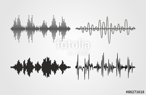500x325 Set Of Vector Sound Waves. Audio Equalizer Technology, Pulse