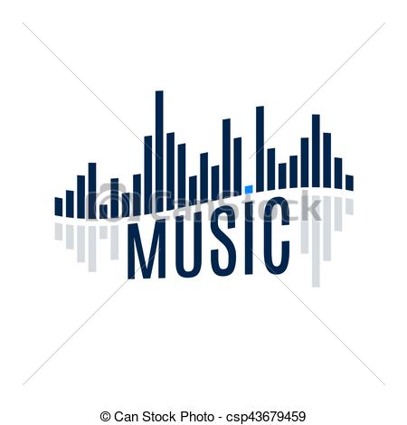 450x470 Sound Wave. Abstract Sound Icon Music Wave Equalizer With Reflection.